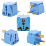 Hi-Plasst (Pack of 5) UK Adapter Plug - Type G Adapter - Perfect for Laptop, Camera, Chargers || UK Adapter for Indian Pins, India to Dubai, Hong Kong, UAE