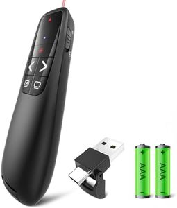 Clicker PowerPoint Presentation Wireless Presenter Remote, Laser Pointer for Computer Clickers, USB C A Project Power Point PPT Clicker for Mac Laptop Office, Slideshow Google Slide Advancer