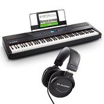 Alesis Recital Pro + M-Audio HDH40 - 88 Key Digital Piano Keyboard with Hammer Action Weighted Keys and Over Ear Headphones for Silent Practice