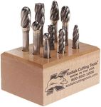 Kodiak Cutting Tools 13-MIQU-HLNA USA Made Carbide Bur Set on 1/4" Shanks for Aluminum and Other Non-Ferrous Metals, Assorted NF Style (Pack of 9)