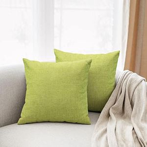 All Smiles Large Green Throw Pillow Covers Solid Set of 2 Patio Pillows for Sofa Bed Couch 26"x26" Aqua Cushion Outdoor Decorations Pillowcase Square