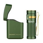 OLIGHT Baton 4 Kit 1,300 Lumens EDC Rechargeable LED Torch,High Lumens Pocket Flashlight with Charging Case and Smart Indicator for Outdoors, Indoors and Emergency(OD Green)