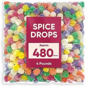 Spice Candy Gum Drops Bulk Candy -Assorted Fruit Flavor - 4 Pounds - Jelly Fruit Gum Drops - Sweet And Spice Drops Candy - Delicious Bulk Pack for Endless Candy Enjoyment - Ideal for Holidays Christmas Candy Tree