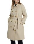 Orolay Women's Long Double Breasted Trench Coat with Belt Midi Length Overcoat Warm Sand XXL