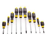 STANLEY 10 Piece Cushion Grip Screwdriver Set, Flared/Pozi