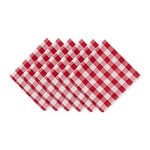 DII 100% Cotton, Oversized Basic Everyday 20x20 Napkin Set of 6, Red & White Check