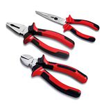 Sharp-tec Pliers Set 3Pcs, 8" Wire Cutters and 8" Long Nose Pliers and 8" Combination Pliers, UK Professional Tool Set