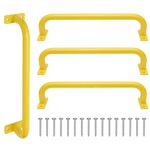 ESPETS 17 Inch Yellow Safety Handles Metal for Playground Accessories Pack of 4 - Swing Set Hardware Kit Grab Handles, Playset Hand Grips, Indoor Monkey Bars for Jungle Gym, Playhouse, Climbing Frame