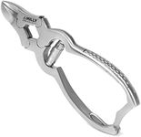 By MILLY High Carbon Steel Professional Nail Clippers for Seniors & Podiatrist Toenail Clippers | Hammer Forged to Trim Thick or Hard Toenails | Heavy Duty Toenail Clippers for Thick Toenails (Silver)