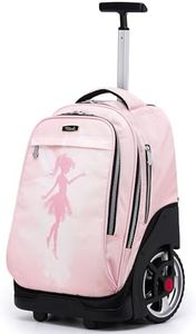 NEW TILAMI 19 Inch Rolling Backpack for School Stair-Climbing, Pink Fairy