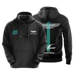 DUDEME AM 14 Motorsport Hoodie for Car Enthusiast for Men & Women Black Hoodie 100% Cotton Car Printed Hoodies.