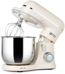 Kitchen in the box 3.5 L Stand Mixer for Baking, Compact Kitchen Mixer with 10 Speeds & Pulse, Lightweight Dough Mixer with Dough Hook, Whisk & Beater for Small Kitchen, Cream White