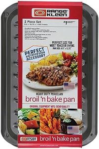 Range Kleen BP106X 2 PC Porcelain Broil and Bake Pan 12.75 Inch by 8.5 Inch