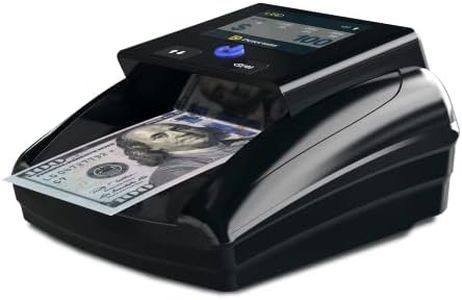 Detectalia 7-Point Automatic Counterfeit Bill Detector for USD and EUR Money in 4-Way - Money Counter Machine with TFT Color Display and 100% fake detection - Tested by European Central Bank