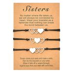 Sister Matching Bracelet for 3 Sisters Birthday Gift Ideas Big Middle Little Sister Gifts for Women Big Sis Little Sis Gifts for Little Girls Cute Heart Bracelet for Good Luck Bracelet Accessories