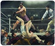 dealzEpic - Art Mousepad - Natural Rubber Mouse Pad Printed with The Boxing Paintings of Dempsey and Firpo, 1924 by George Bellows - Stitched Edges - 9.5x7.9 inches