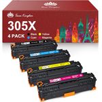 Toner Kingdom 305X Toner Cartridges Remanufactured for HP 305X CE410X 305A CE411A for HP LaserJet Pro 400 color M451dn M451nw M451dw MFP M475dw M475dn M375nw M351a (Black Cyan Yellow Magenta, 4-Pack)