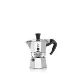 Bialetti Moka Express Aluminium Stovetop Coffee Maker (2 Cup), 8x11x11 cm, Silver