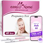 Easy@Home Early Pregnancy Tests: 40 Pack - Easy to Use & Early Detection at Home Pregnancy Strips - Fertility Tests