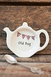 Sweet William Teabag Dish, Teapot Shape, Old Teabag