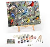 Ledgebay DIY Paint by Numbers Kit for Adults Framed Canvas Beginner to Advanced Paint by Numbers Kit Kits Include Acrylic Paint Set Brushes Tabletop Easel (Orchard Puzzle 12" x16" Framed)