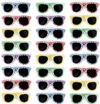 Neliblu Kids Hibiscus Sunglasses Party Favors - Sun Glasses for Beach, Carnival Prizes, and Party Toys - Favorite Luau and Pool Party Treat Bag Fillers - Bulk Stylish Party Sunglasses - Set of 25