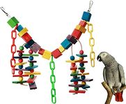 Ancid Parrot Toy, Colurful Rainbow Bridge Bird Toy, Bird Accessories, African Grey Parrot Toys Suitable for A Wide Variety of Large and Small Parrots and Birds