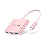 LENTION 3-in-1 USB C Hub with 100W Type C Power Delivery, USB 3.0 & 4K HDMI Adapter Compatible 2023-2016 MacBook Pro 13/15/16, New Mac Air/Surface, More, Stable Driver Certified (CB-C14, Rose Gold)