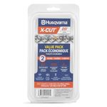 Husqvarna X-Cut SP33G 20 Inch Chainsaw Chain, 2 Pack, 325" Pitch, 050" Gauge, 80 Drive Link Chainsaw Blade Replacement, Pre-Stretched and Low Kickback, Gray