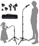 Microphone Stand, Microphone Tripod Adjustable Height up to 6 Feet Gooseneck Mic Stand Tripod Microphone Boom Stand with 2 Standard Mic Clips