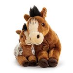 DEMDACO 5004810086 Animalcraft Appaloosa Horse and Baby Foal Brown and Tan 10.5 x 8 Inch Polyester Soft Cuddly Plush Stuffed Animal