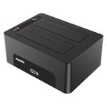 MAIWO Dual Bay SATA External Hard Drive Docking Station Duplicator, USB 3.0 to 2.5/3.5 inch SATA I/II/III HDD/SSD Adapter, Support UASP 5Gbps, Max 36TB