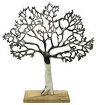 F&G Supplies Beautiful Polished aluminium 'Tree of Life' sculpture decoration jewellery stand 34 cm