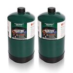 BLUEFIRE 16.4 oz Propane Gas Canister 1lb Small Propane Tank for Camping Stove, Backpack Heater, Portable Camping Propane Bottle,Pack of 2 Tanque de Gas Propane