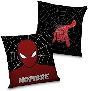 LolaPix Cojín Superhéroes Personalizado con Nombre. Regalo Friki. Varios Diseños a Elegir. Araña
