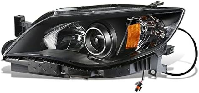 DNA MOTORING Left OE Style Projector Headlight Compatible with 08-11 Subaru Impreza, Black/Clear Lens/Amber Reflector, OEM-HL-0171-L