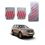 Oshotto 3 Pcs Non-Slip Manual CS-320 Car Pedals Kit Pad Covers Set Compatible with Ford Endeavour (Red)