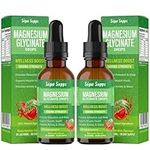 Magnesium Glycinate Liquid 1000MG - Watermelon Flavour 60ml | Enhanced with Vitamins & Zinc, Daily Liquid Magnesium Supplement for Improved Sleep & Relaxation, Magnesium Glycinate Sleep Support - 2 Pk