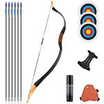 KAINOKAI 43" Little Dragon Bow - Youthbow Set,Recurve Bow and Arrow for Teens and Kids,Traditional Archery Horse Bow - Beginner Bows 14lbs (Little Black Dragon)