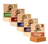 Dr. Squatch All Natural Bar Soap for Men, 5 Bar Variety Pack - Alpine Sage, Bay Rum, Bourbon, Eucalyptus and Goat's Milk