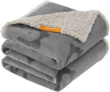 Feandrea Waterproof Dog Blanket, Sherpa Fleece Pet Blanket for Medium Large Dogs, Cats, 152 x 127 cm, XL, Machine Washable, Double-Sided Sofa Cover Protection, Grey PPB060G01
