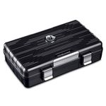 CIGARLOONG Cigar Humidor Travel Cigar Case Double Layer with Hygrometer and Humidifier(Color:Black)