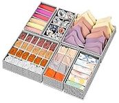 Poforaind Clothes Drawer Organisers Foldable Storage Box Dividers Storage for Bras, Socks, Scarves, Ties | Set of 6, 6 Patterns