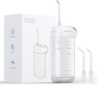 Oralneed Water Flosser Cordless, Dental Water Pick, IPX7 Waterproof Oral Irrigator with 3 Modes 3 Jet Tips, 190ML Detachable Water Tank, Portable Rechargeable Teeth Cleaner for Home & Travel