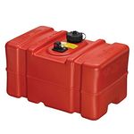 Scepter Portable Rectangular Tall Profile Marine Fuel Tank Caddy, Fuel Can Container with Vented Cap for Boats and Watercraft, 12 Gallon