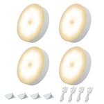 Motion Sensor Night Light 4-Pack LED Night Light, 3.3" Motion Sensor Light, Wireless Motion Sensor Light Indoor Rechargeable Wall Lights with Dusk to Dawn Motion Sensor for Stairs, Kitchen, Cabinet