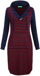 Kimmery Fall Dresses for Women 2024 Dresses for Woman Womens Hoodie Dresses Buttons Kangaroo Pocket Casual Sweatshirt for Fall Red L