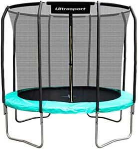 Ultrasport Gartentrampolin Trampolin Ø 244/305/366/427, GS Zertifikat, Lotus, ovales/rundes/eckiges Gartentrampolin mit Sicherheitsnetz, gepolsterte Stangen, gepolsterte Randabdeckung, sicher, Outdoor