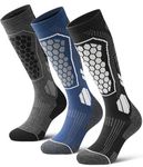 FORVEVO 3 Pairs Men's Merino Wool Ski Socks 9-12,Thermo Long Thick Ski Socks Cushioned Sole Breathable for Winter,Skiing,Snowboarding,Sports,Hiking,Outdoor