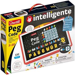 Quercetti - Peg Code - Educational Coding Game - Write and Decode Secret Words and Messages, for Kids Ages 5 Years +